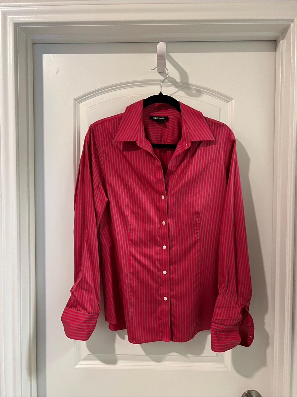 Red Stripe Button-Up Shirt